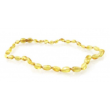 baltic amber necklace, oval beads, lemon